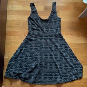 Black and gray skater dress